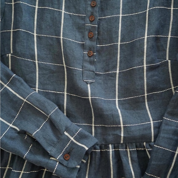 Pyne & Smith Blue Checkered Midi Dress - Picture 3 of 3